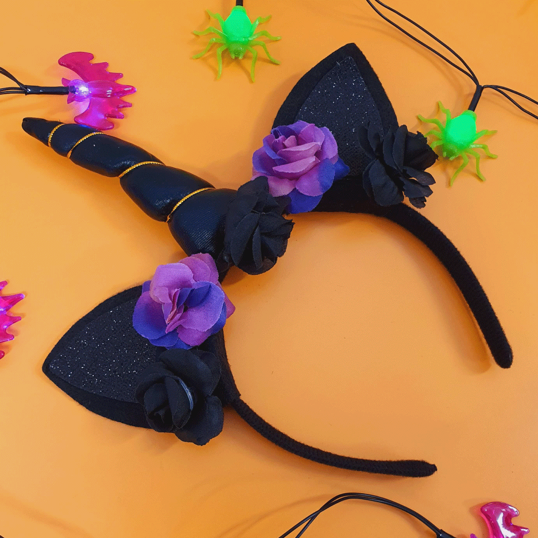 Black and purple unicorn headband | Flox Creative