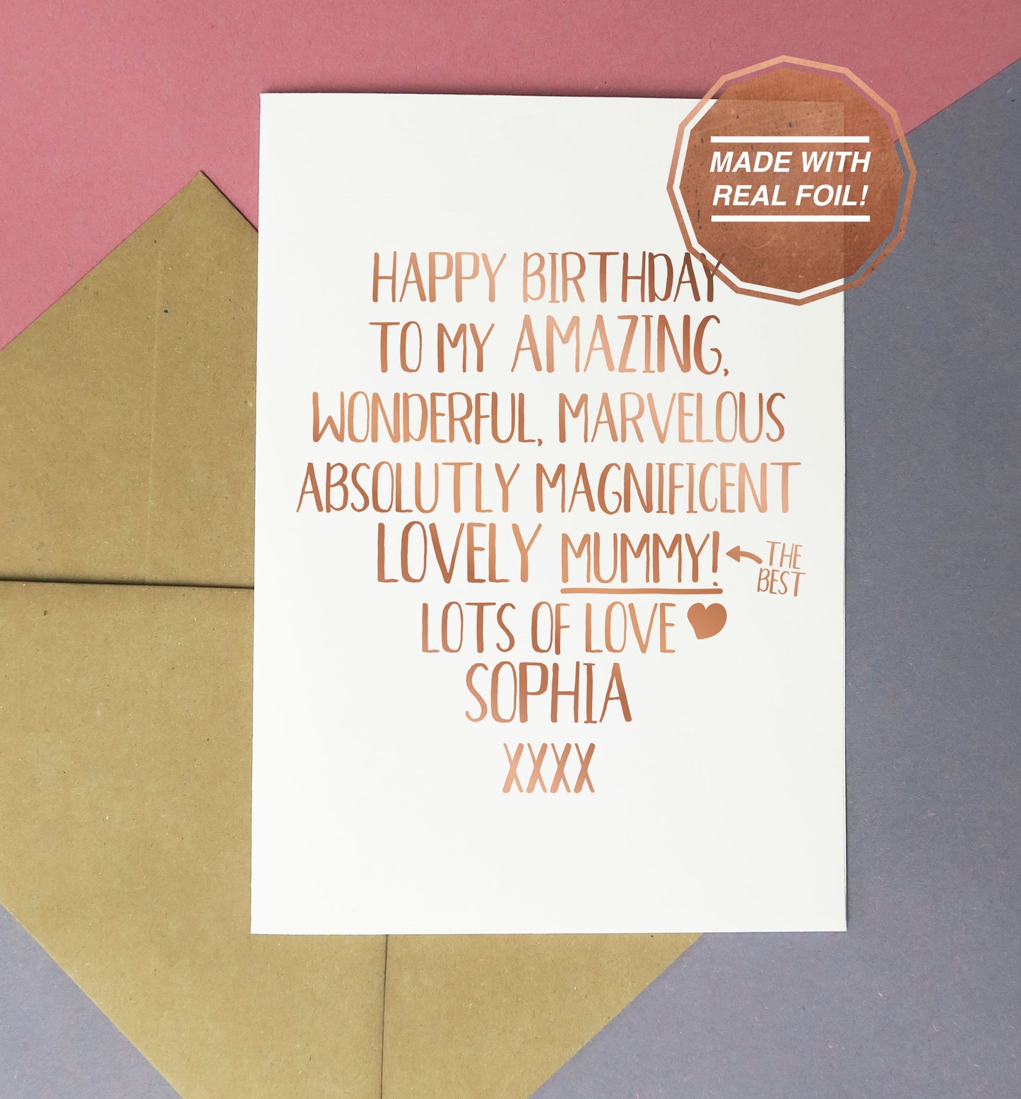 Happy birthday to my amazing mummy!  | Foiled print / greeting card