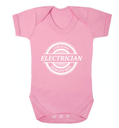 Worlds greatest electrician Baby Vest pale pink 18-24 months