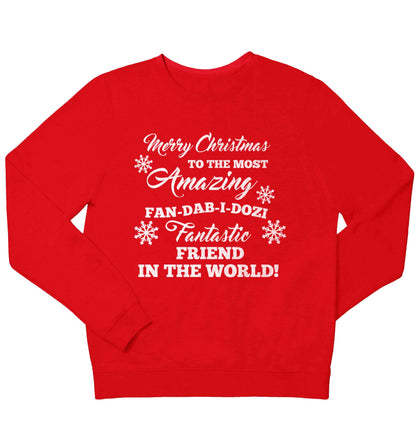 Merry Christmas to the most amazing fan-dab-i-dozi fantasic friend in the world children's grey sweater 12-13 Years