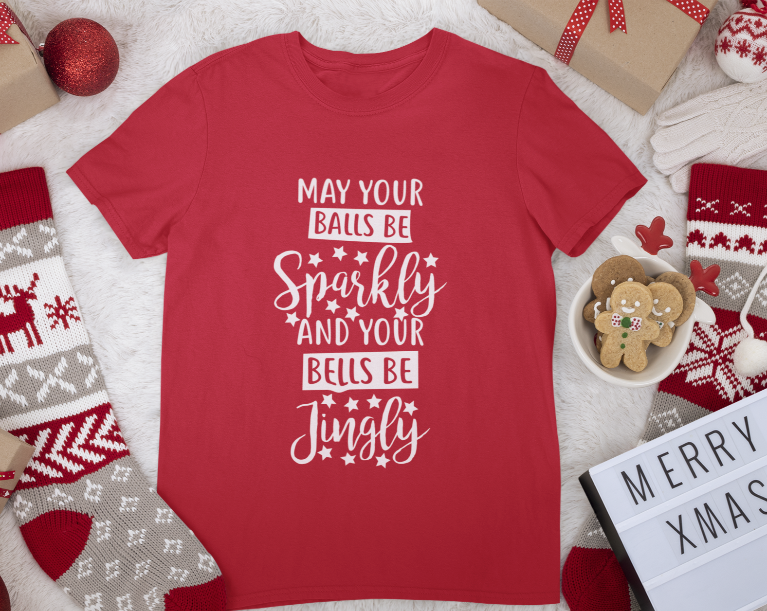 may your balls be sparkly and your bells be jingly unisex adults T-Shirt