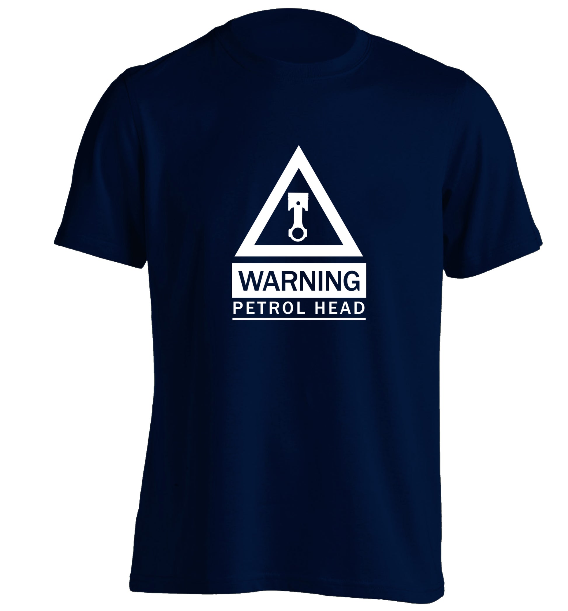 Warning petrol head adults unisex navy Tshirt 2XL