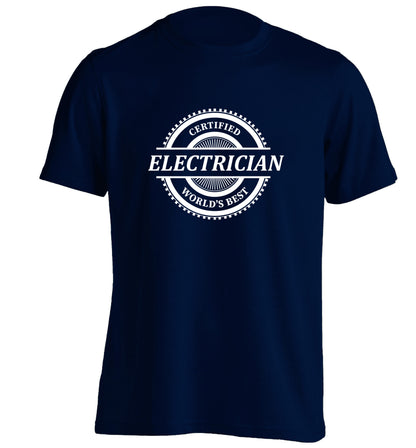Worlds greatest electrician adults unisex navy Tshirt 2XL