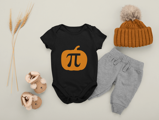 pumpkin pi black baby vest halloween geek