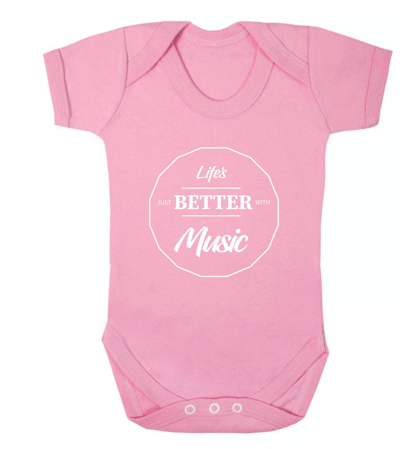 Life is Better With Music Baby Vest pale pink 18-24 months