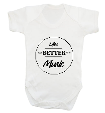 Life is Better With Music Baby Vest white 18-24 months