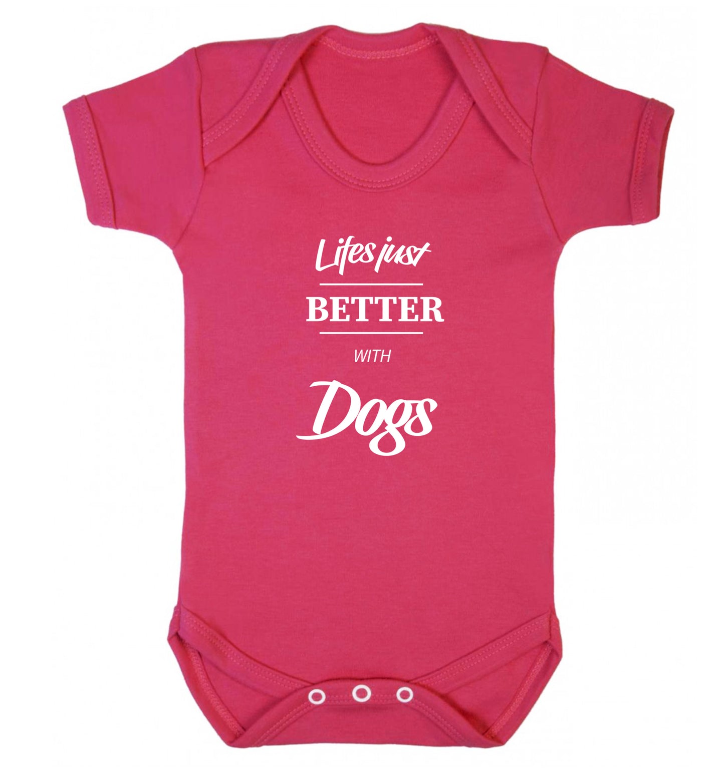 life is better with dogs Baby Vest dark pink 18-24 months