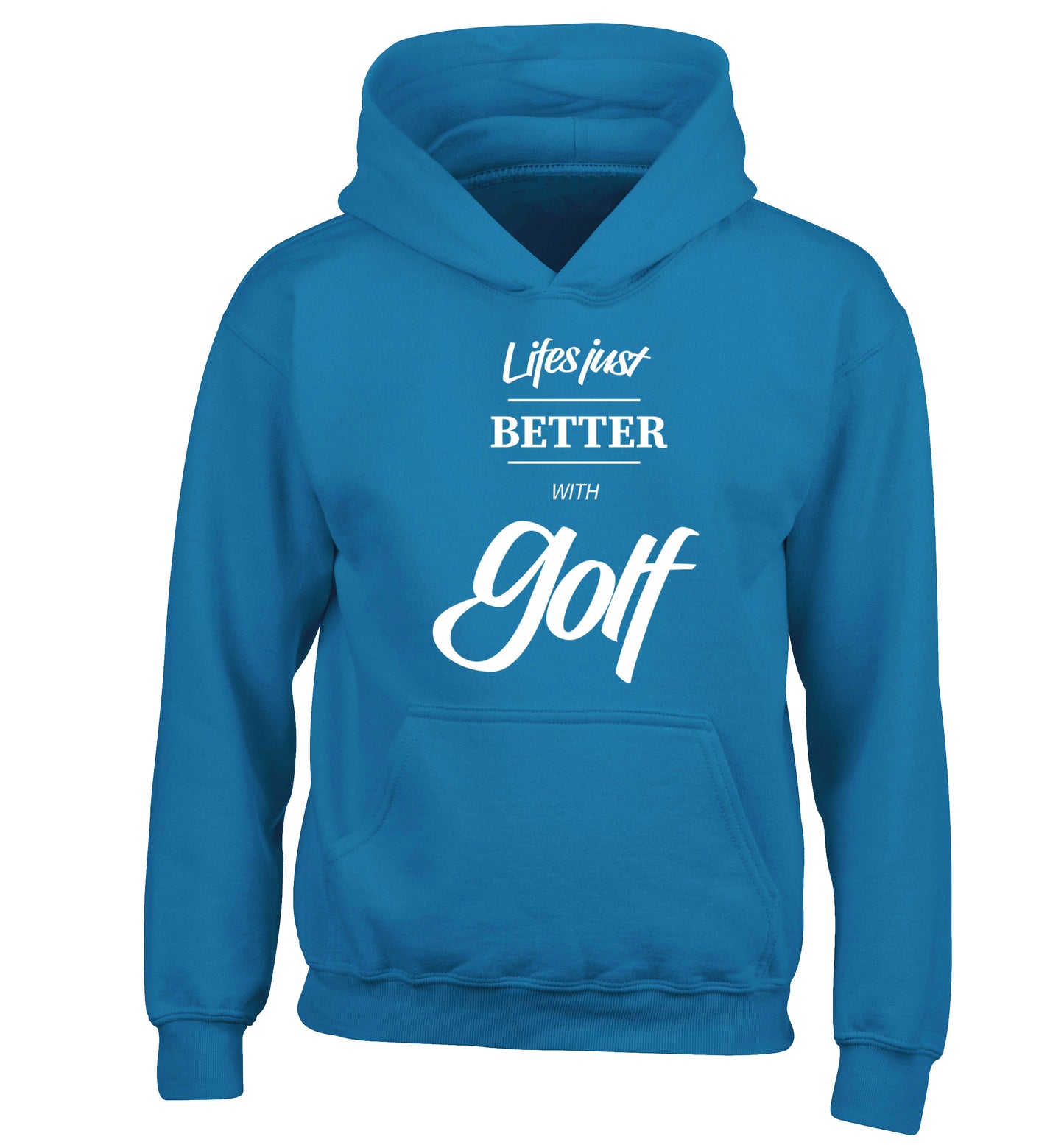 Life is better with golf children's blue hoodie 12-13 Years