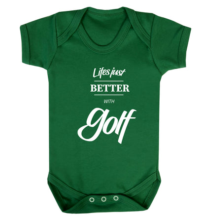 Life is better with golf Baby Vest green 18-24 months
