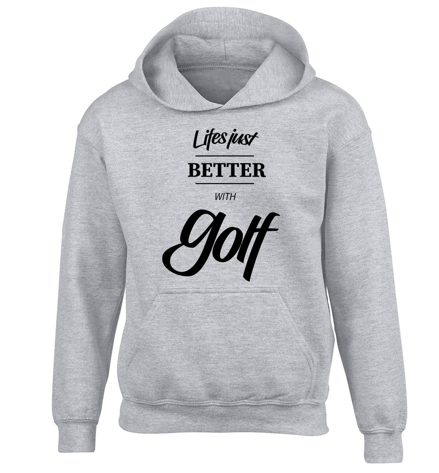 Life is better with golf children's grey hoodie 12-13 Years