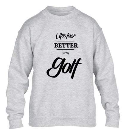 Life is better with golf children's grey sweater 12-13 Years