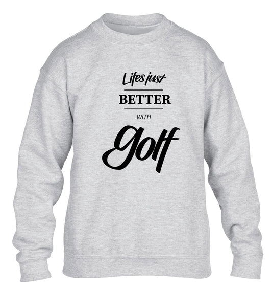 Life is better with golf children's grey sweater 12-13 Years