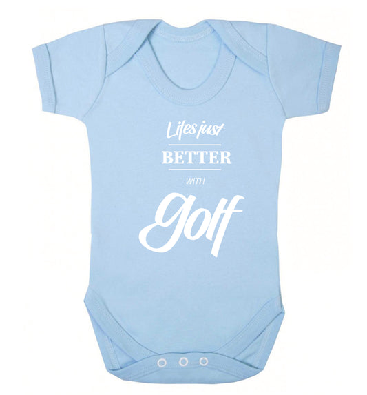 Life is better with golf Baby Vest pale blue 18-24 months