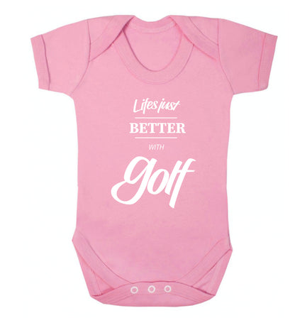 Life is better with golf Baby Vest pale pink 18-24 months