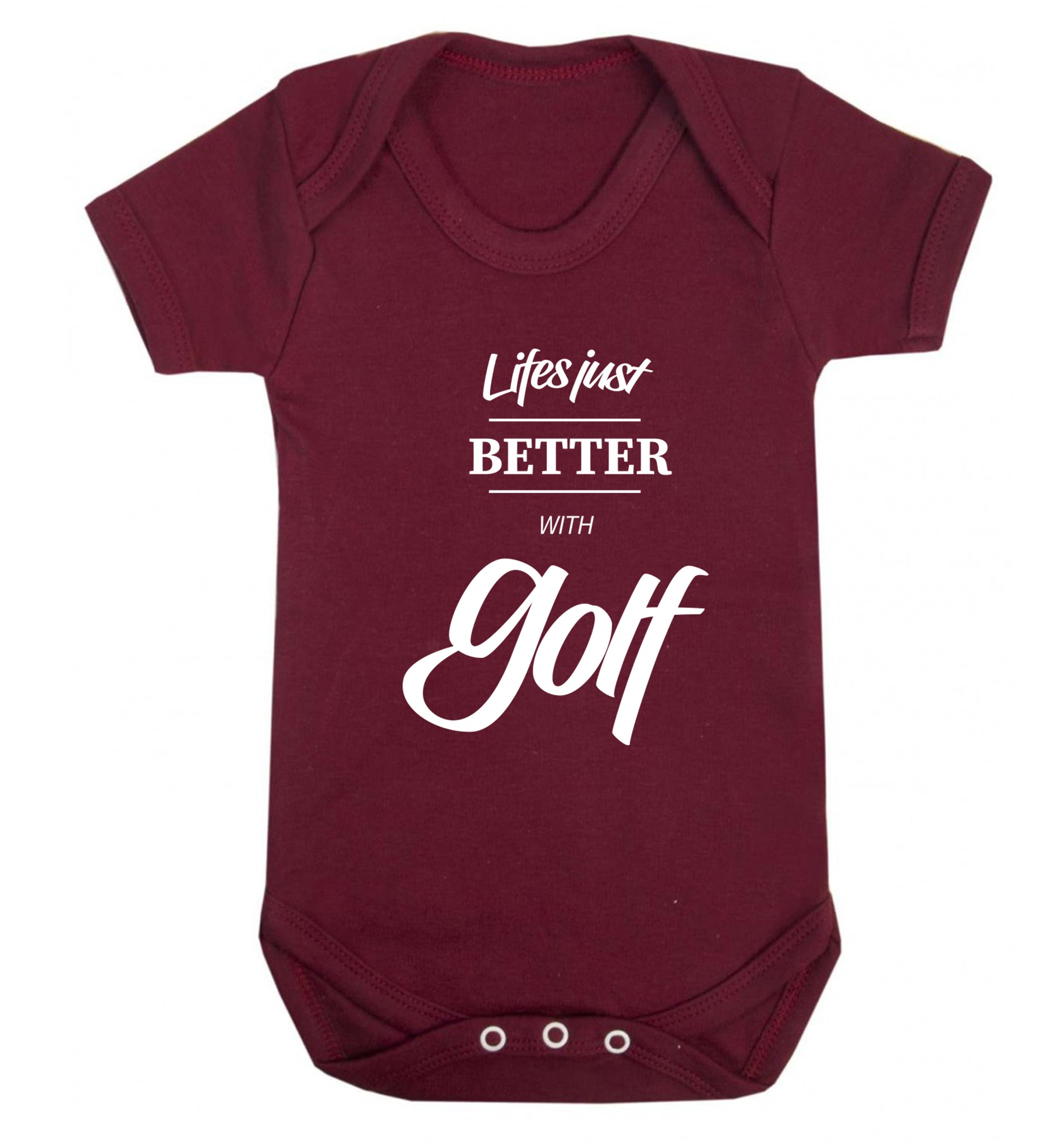 Life is better with golf Baby Vest maroon 18-24 months