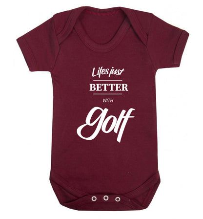 Life is better with golf Baby Vest maroon 18-24 months