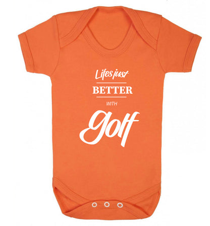 Life is better with golf Baby Vest orange 18-24 months