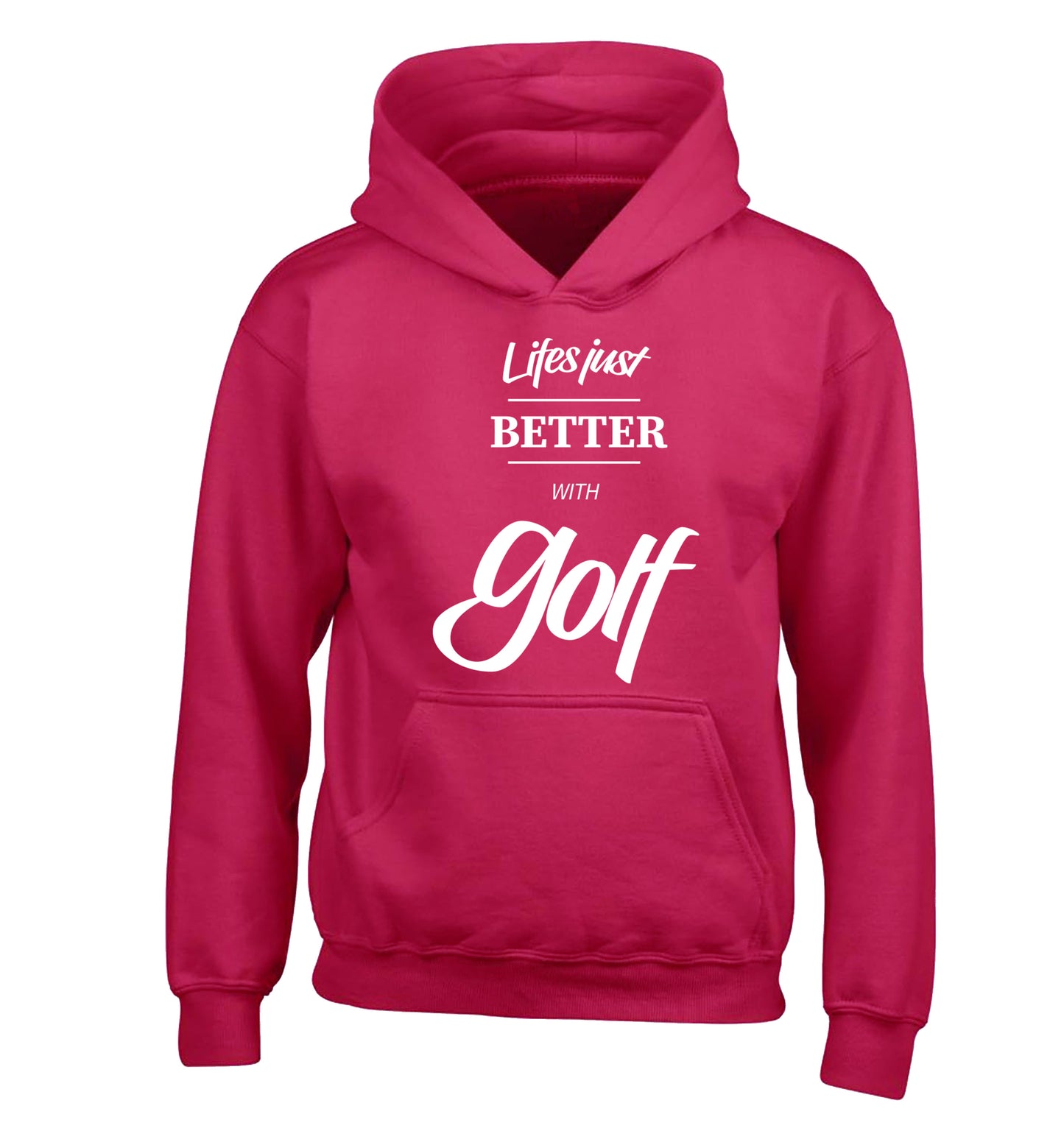 Life is better with golf children's pink hoodie 12-13 Years