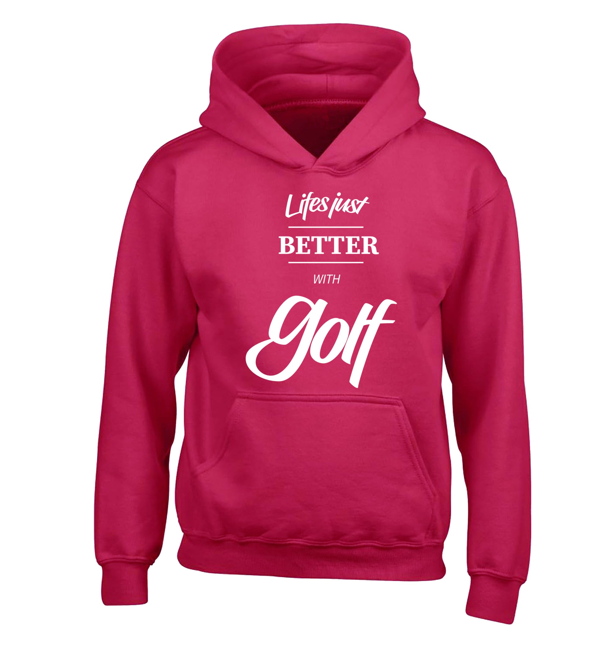 Life is better with golf children's pink hoodie 12-13 Years