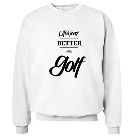 Life is better with golf Adult's unisex white Sweater 2XL