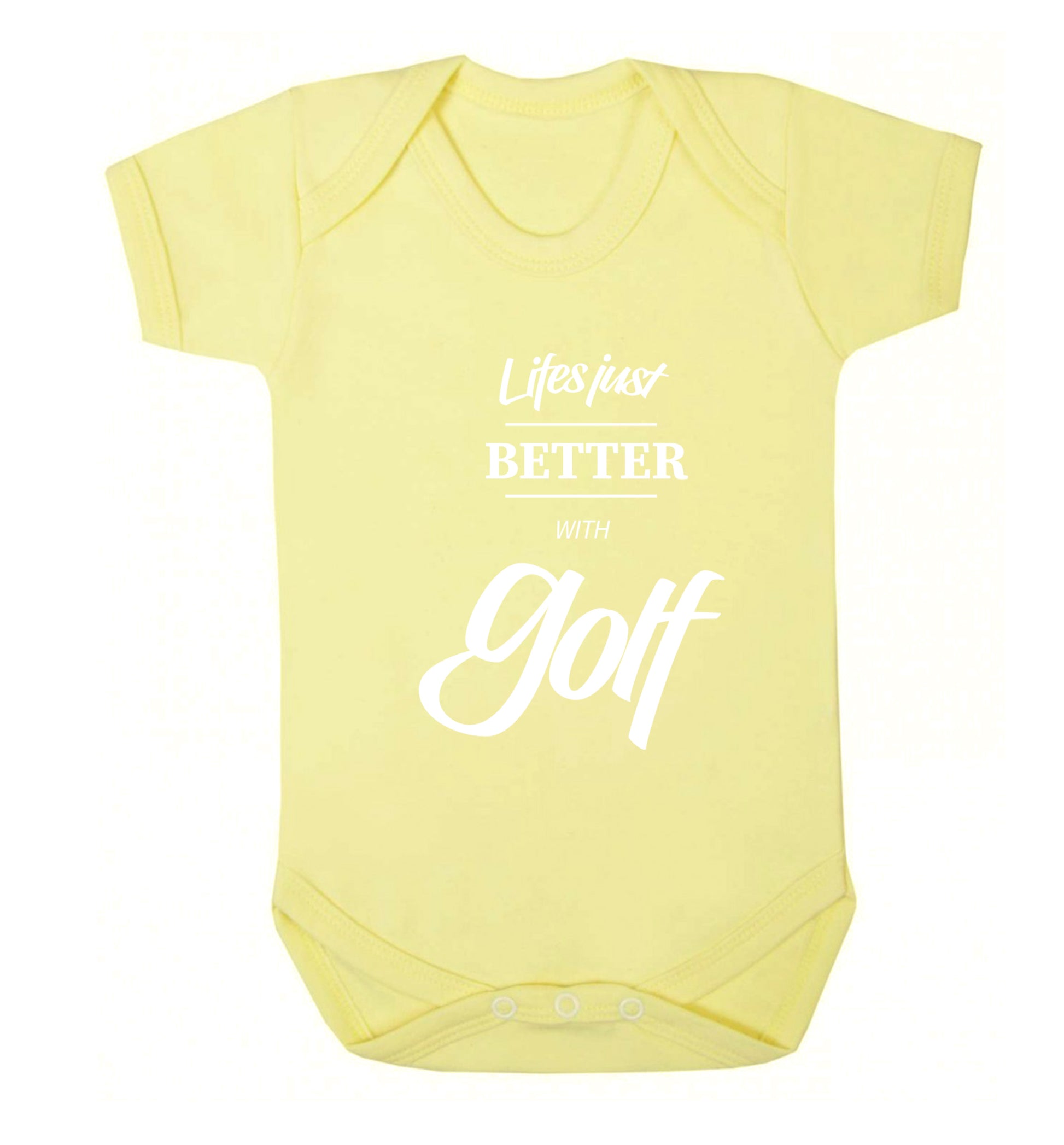Life is better with golf Baby Vest pale yellow 18-24 months