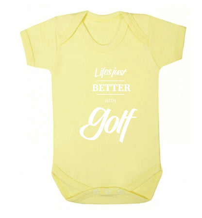 Life is better with golf Baby Vest pale yellow 18-24 months