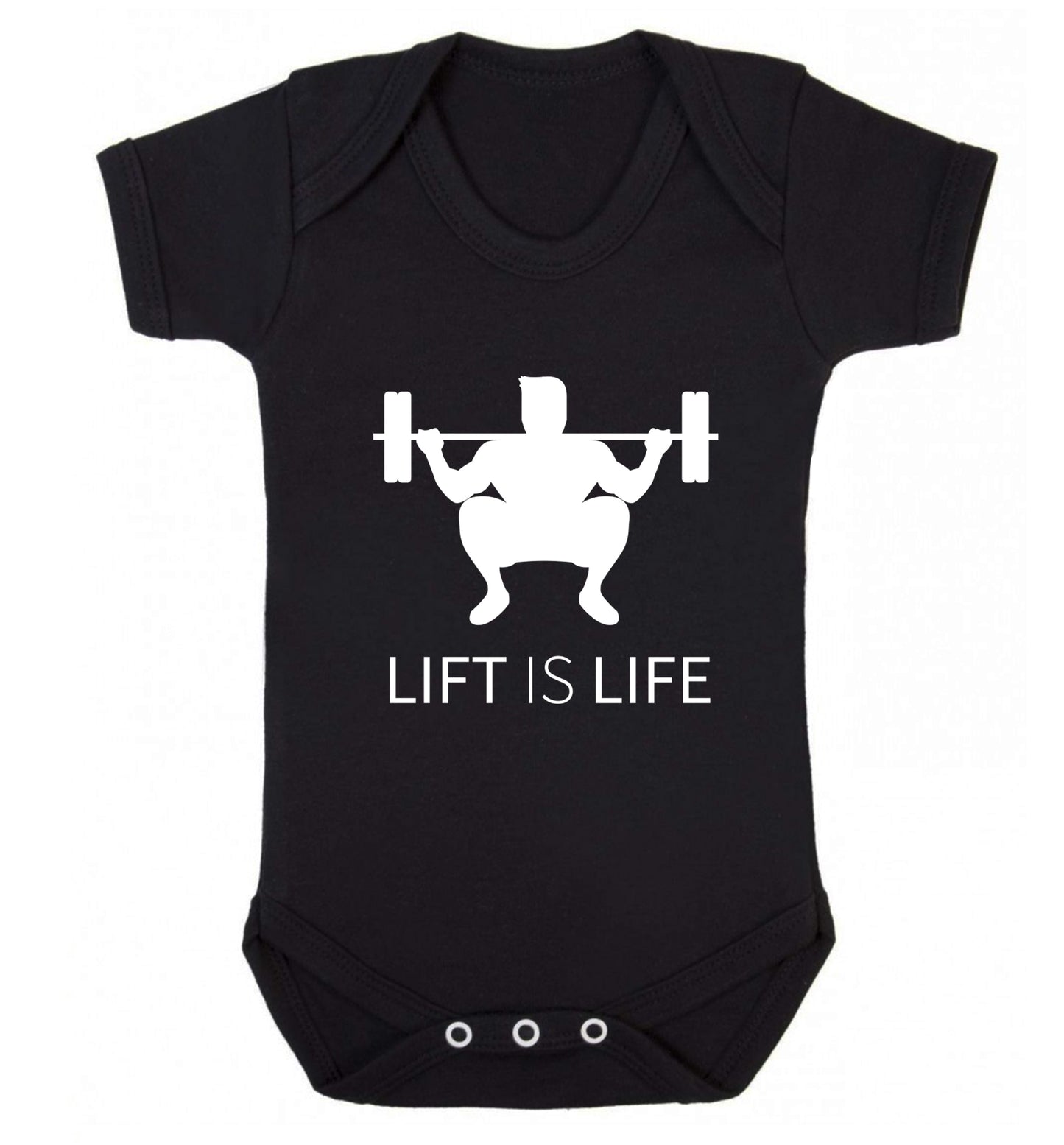 Lift is life Baby Vest black 18-24 months