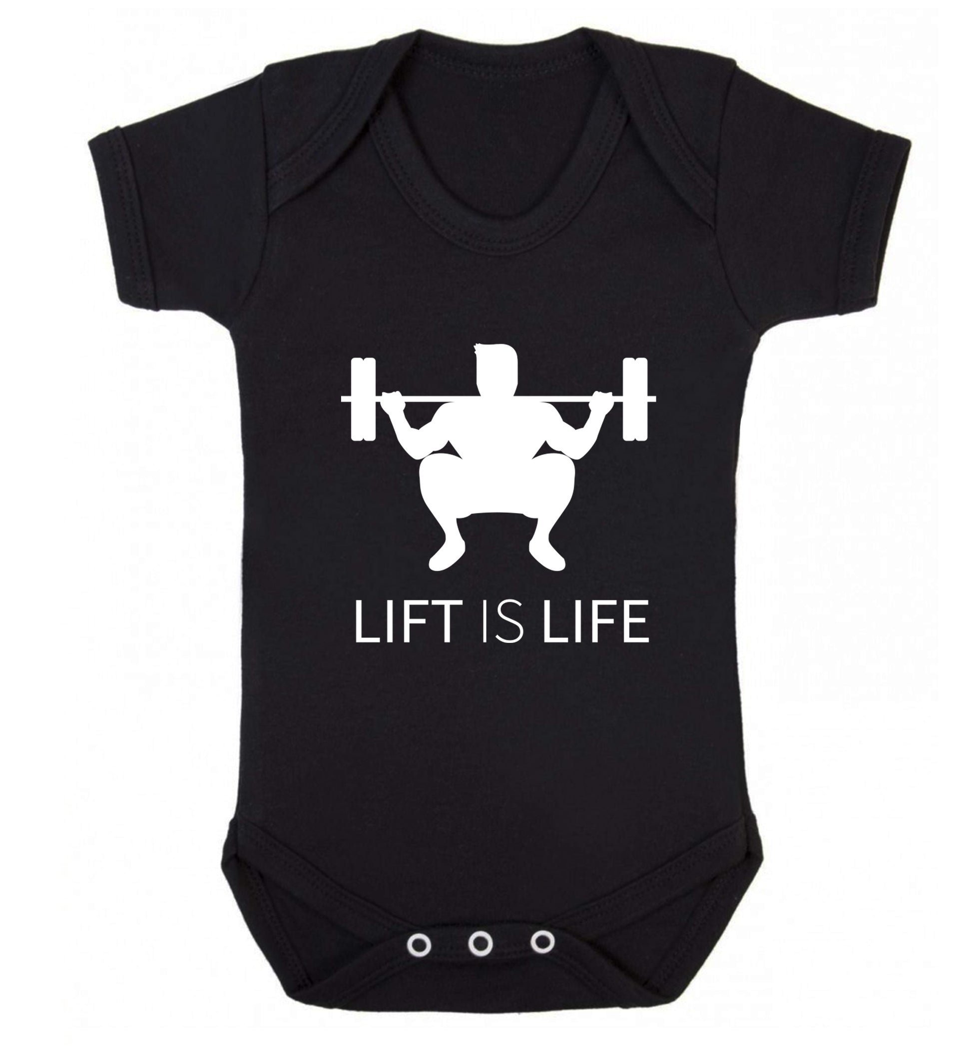 Lift is life Baby Vest black 18-24 months