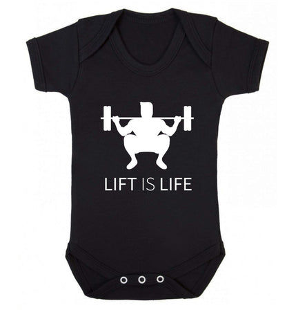 Lift is life Baby Vest black 18-24 months