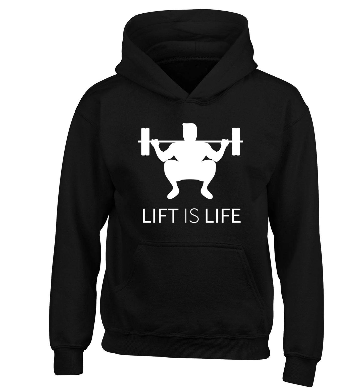 Lift is life children's black hoodie 12-13 Years