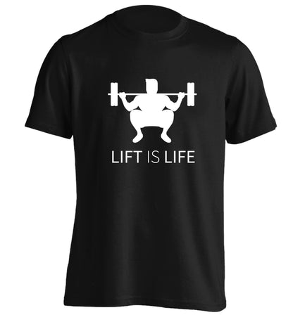 Lift is life adults unisex black Tshirt 2XL