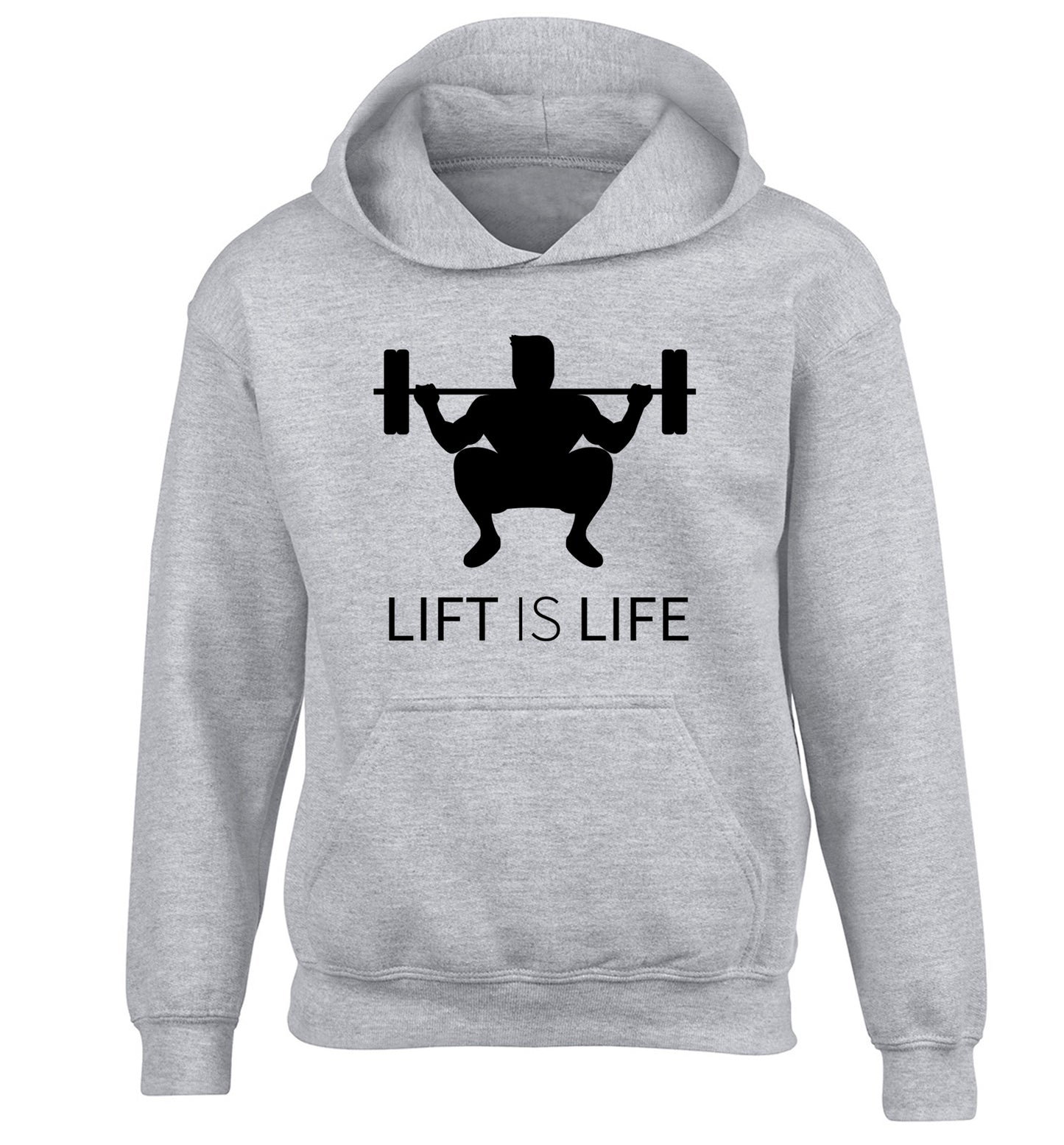Lift is life children's grey hoodie 12-13 Years
