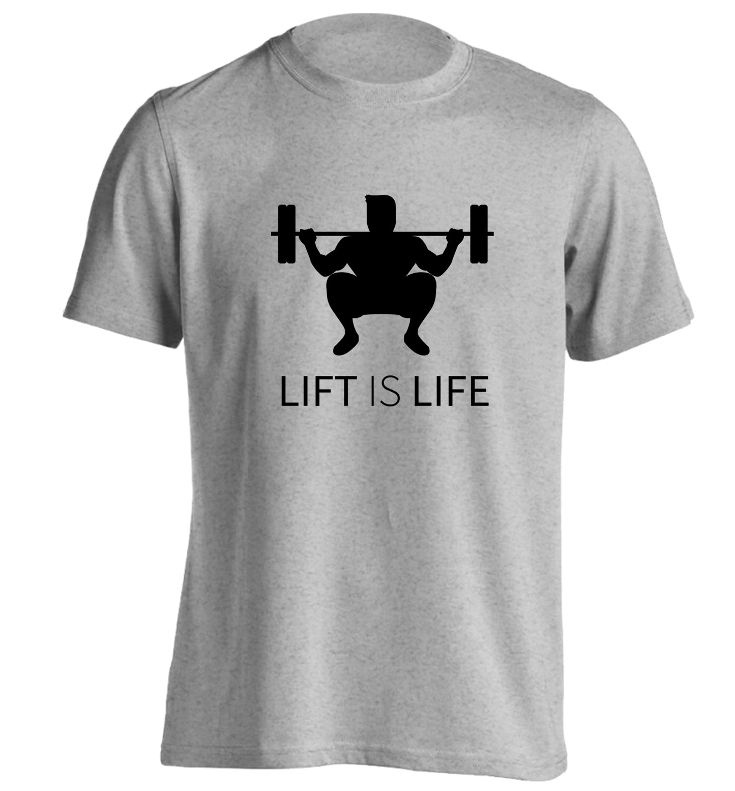 Lift is life adults unisex grey Tshirt 2XL