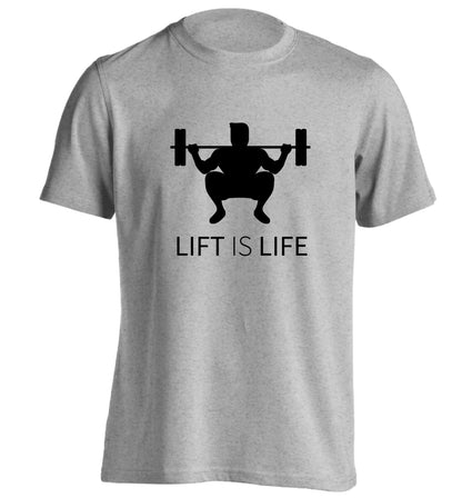 Lift is life adults unisex grey Tshirt 2XL