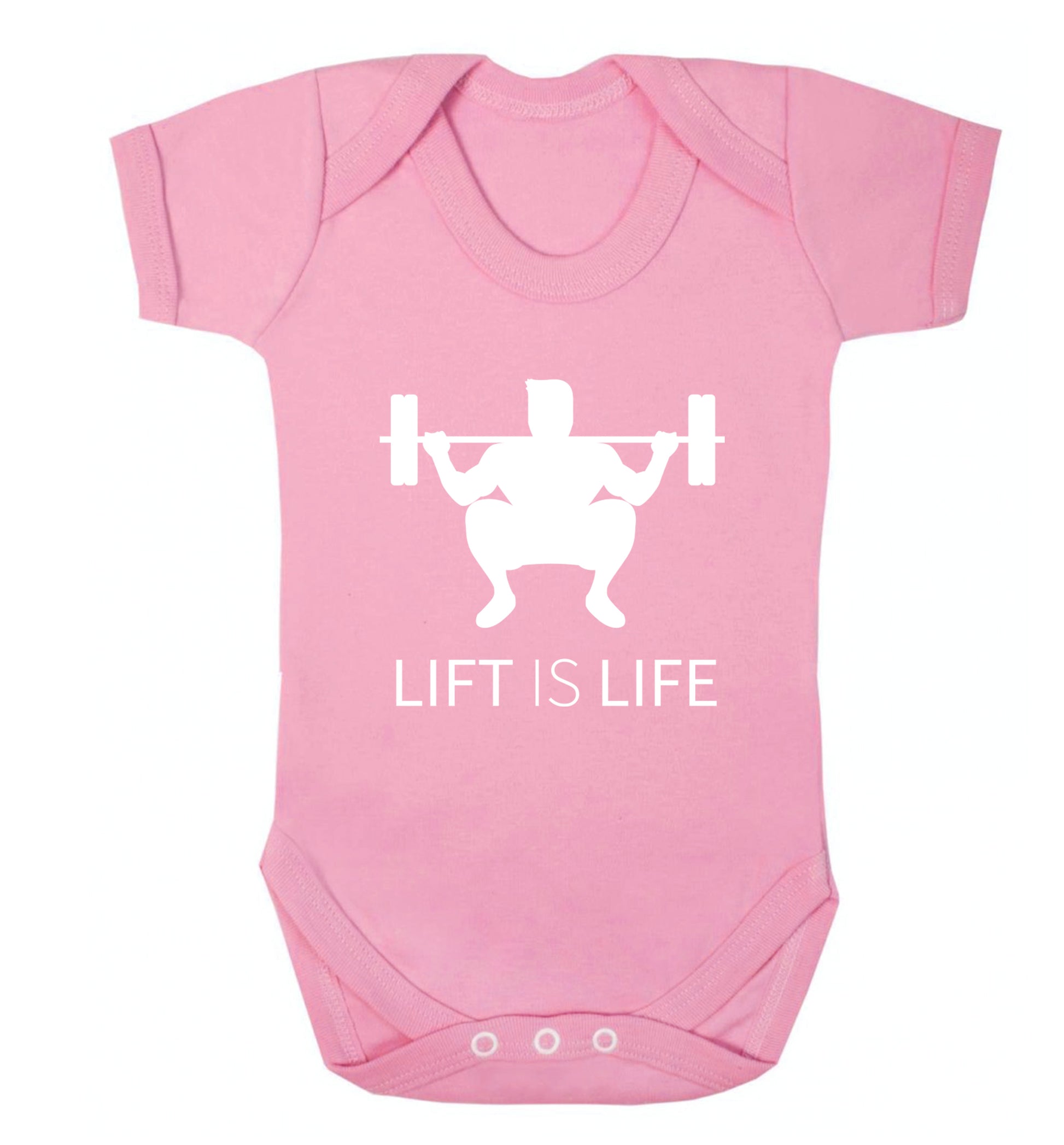 Lift is life Baby Vest pale pink 18-24 months