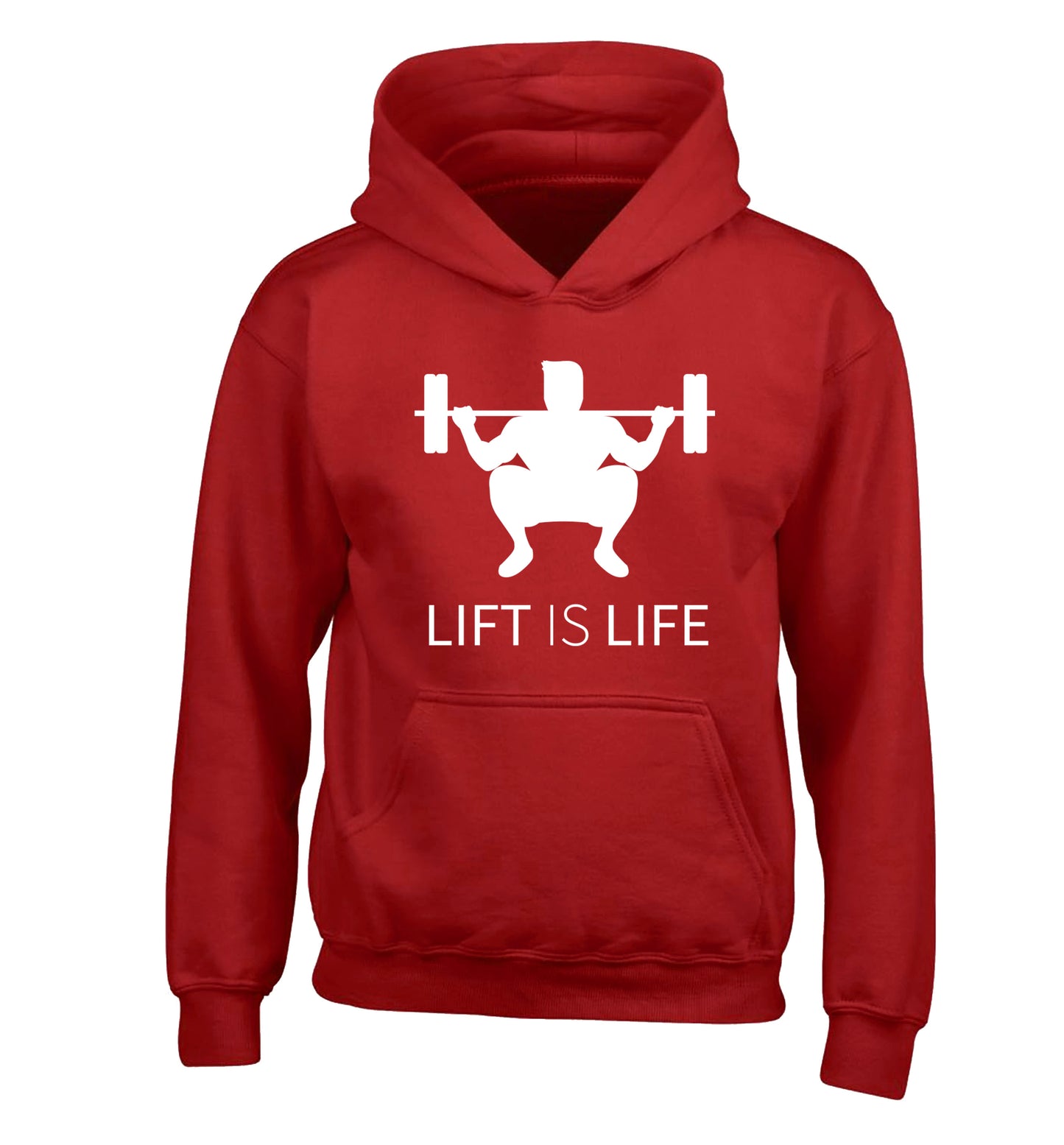 Lift is life children's red hoodie 12-13 Years