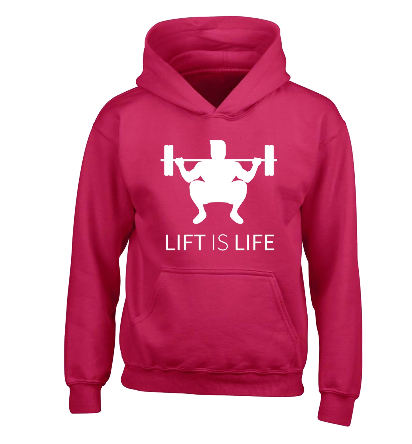 Lift is life children's pink hoodie 12-13 Years