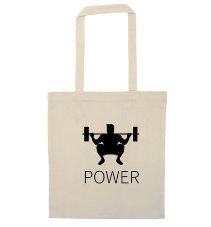Lift power natural tote bag