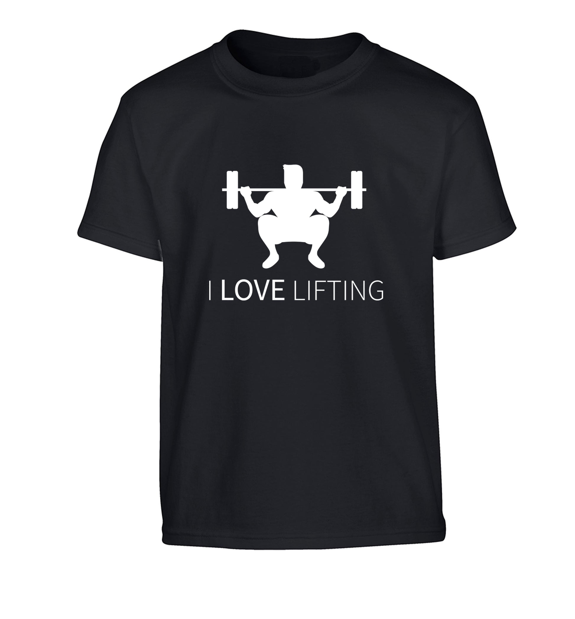 I Love Lifting Children's black Tshirt 12-13 Years