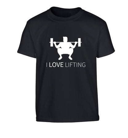 I Love Lifting Children's black Tshirt 12-13 Years