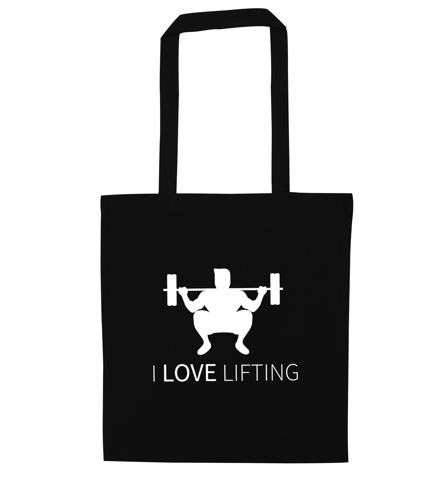 I Love Lifting black tote bag