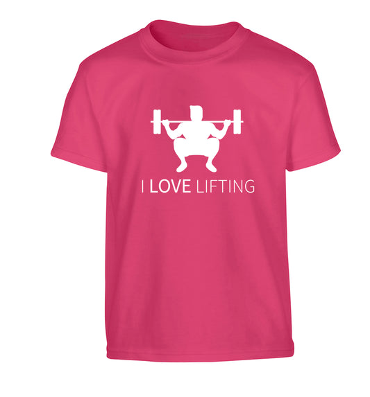 I Love Lifting Children's pink Tshirt 12-13 Years