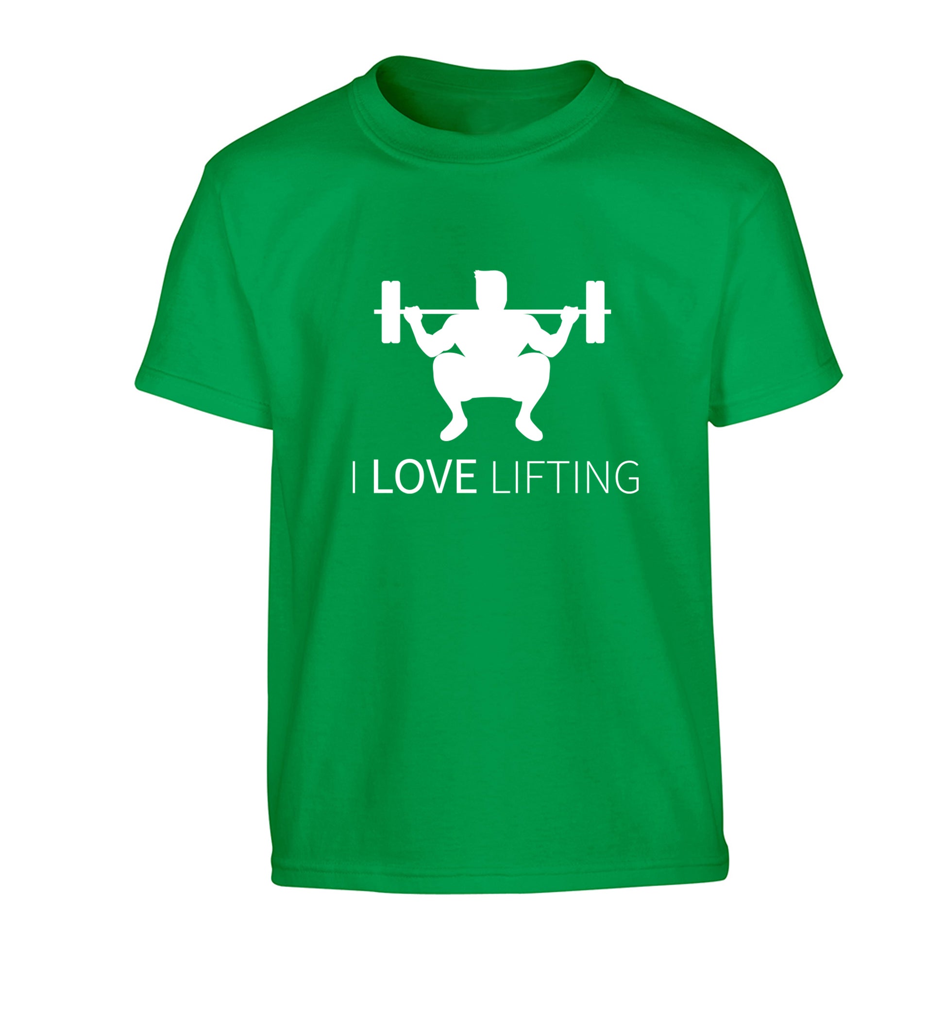 I Love Lifting Children's green Tshirt 12-13 Years