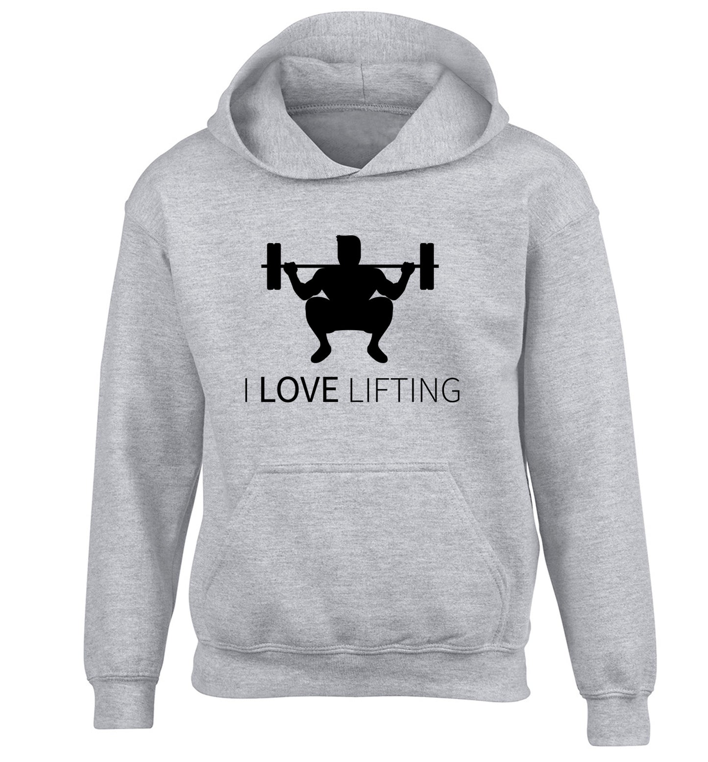 I Love Lifting children's grey hoodie 12-13 Years