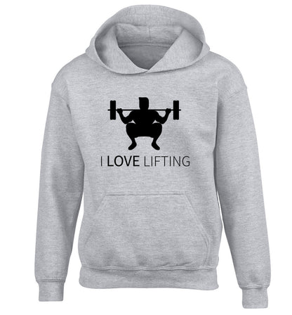 I Love Lifting children's grey hoodie 12-13 Years
