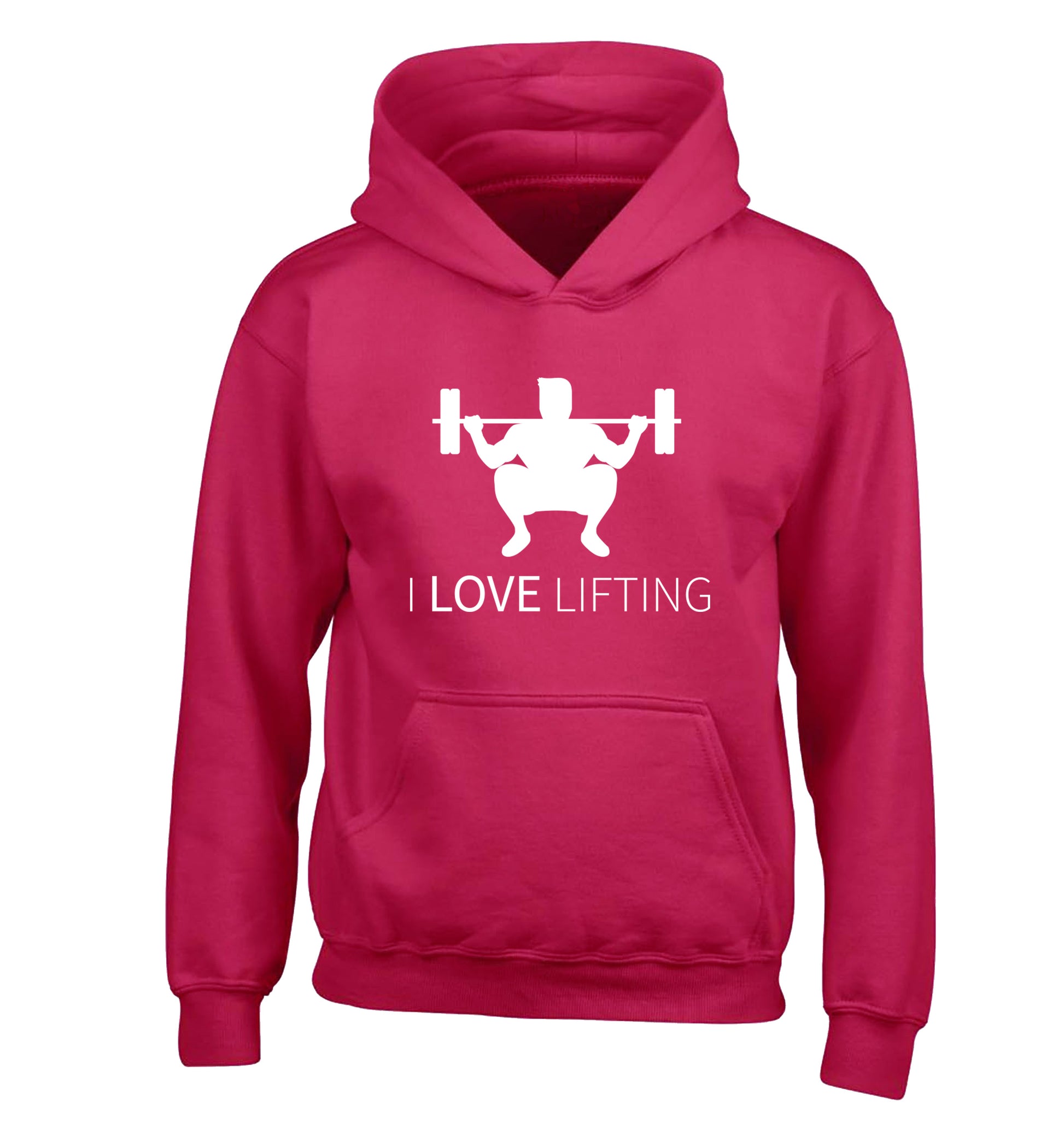 I Love Lifting children's pink hoodie 12-13 Years