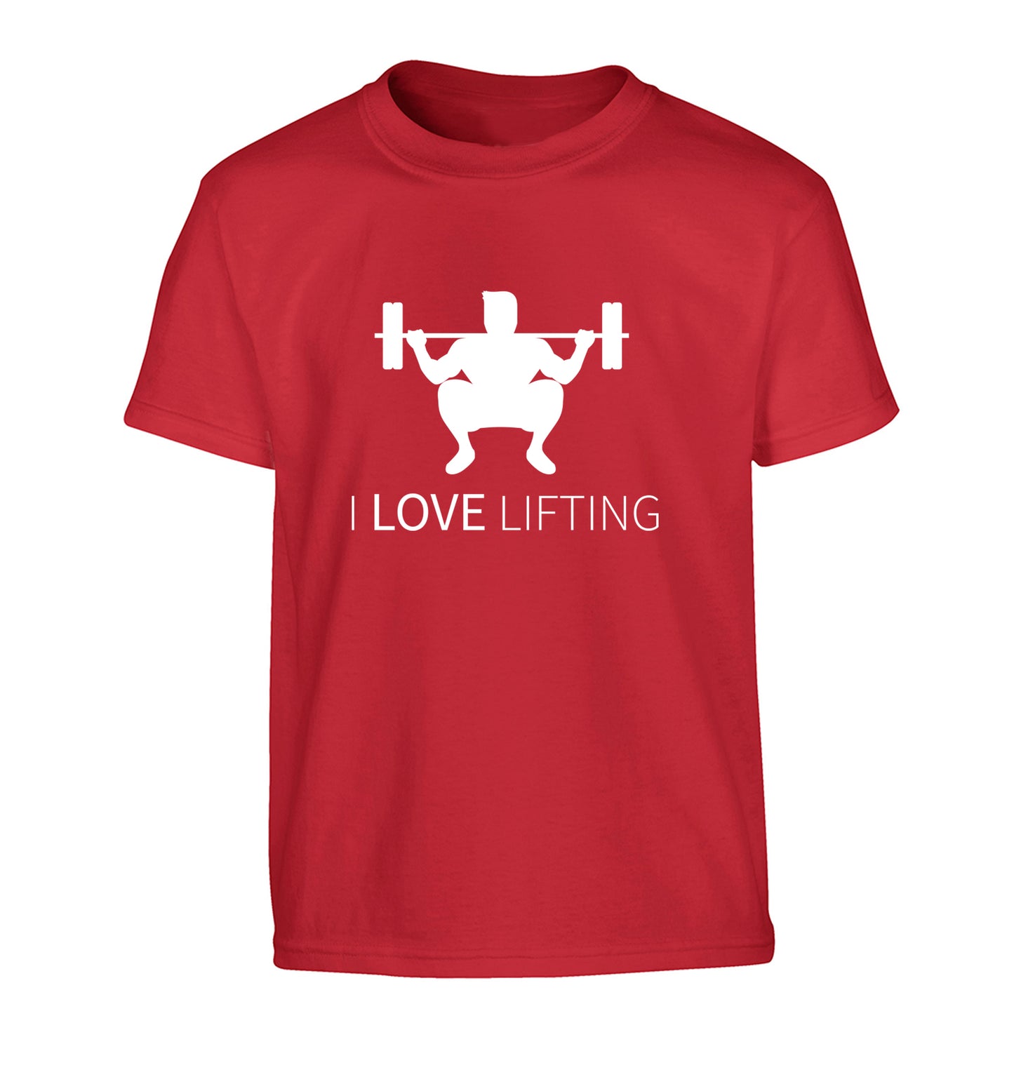 I Love Lifting Children's red Tshirt 12-13 Years