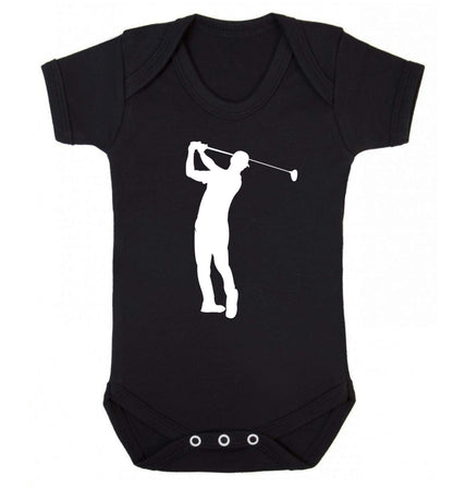 Golfer Illustration Baby Vest black 18-24 months