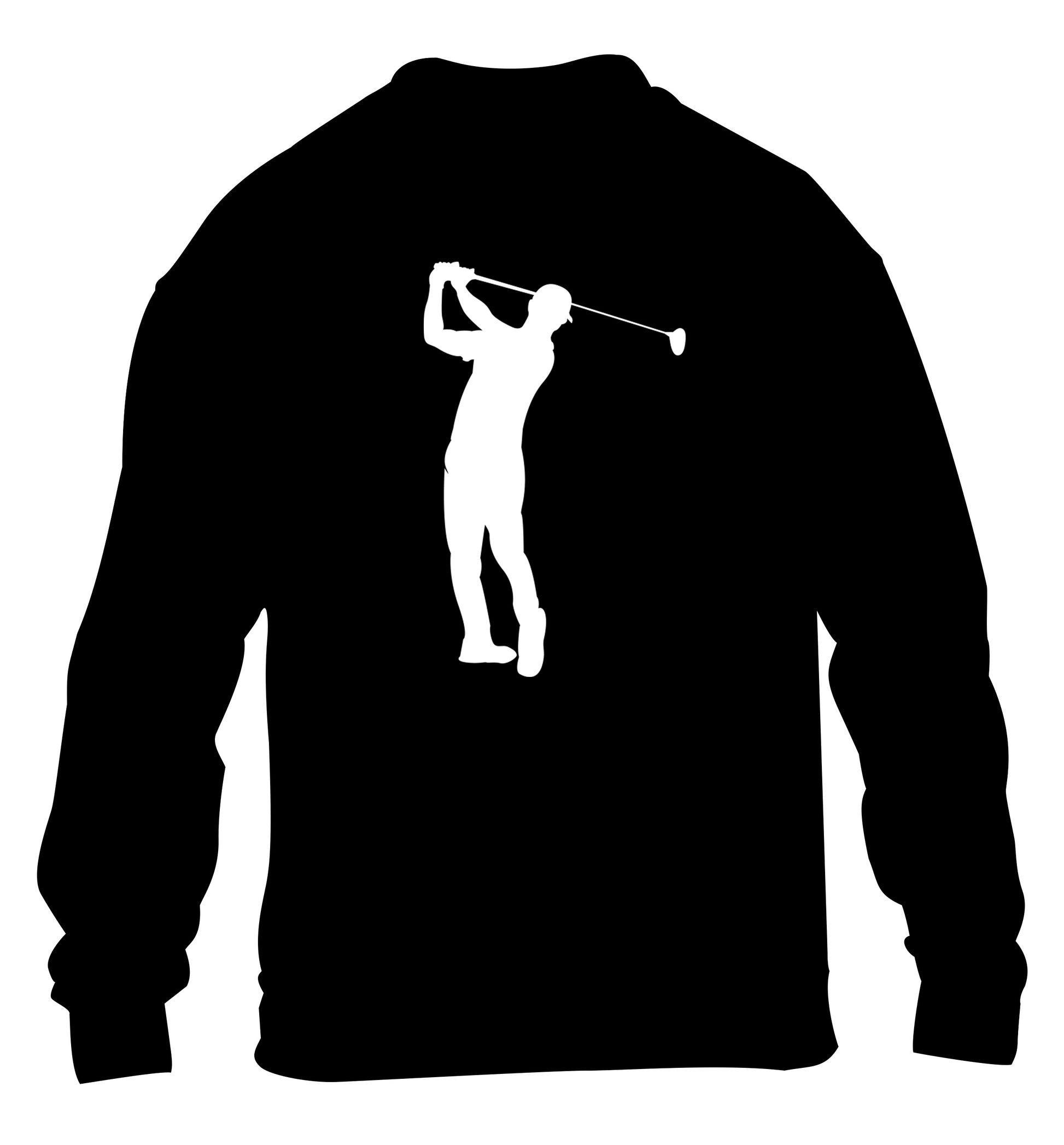 Golfer Illustration children's black sweater 12-13 Years