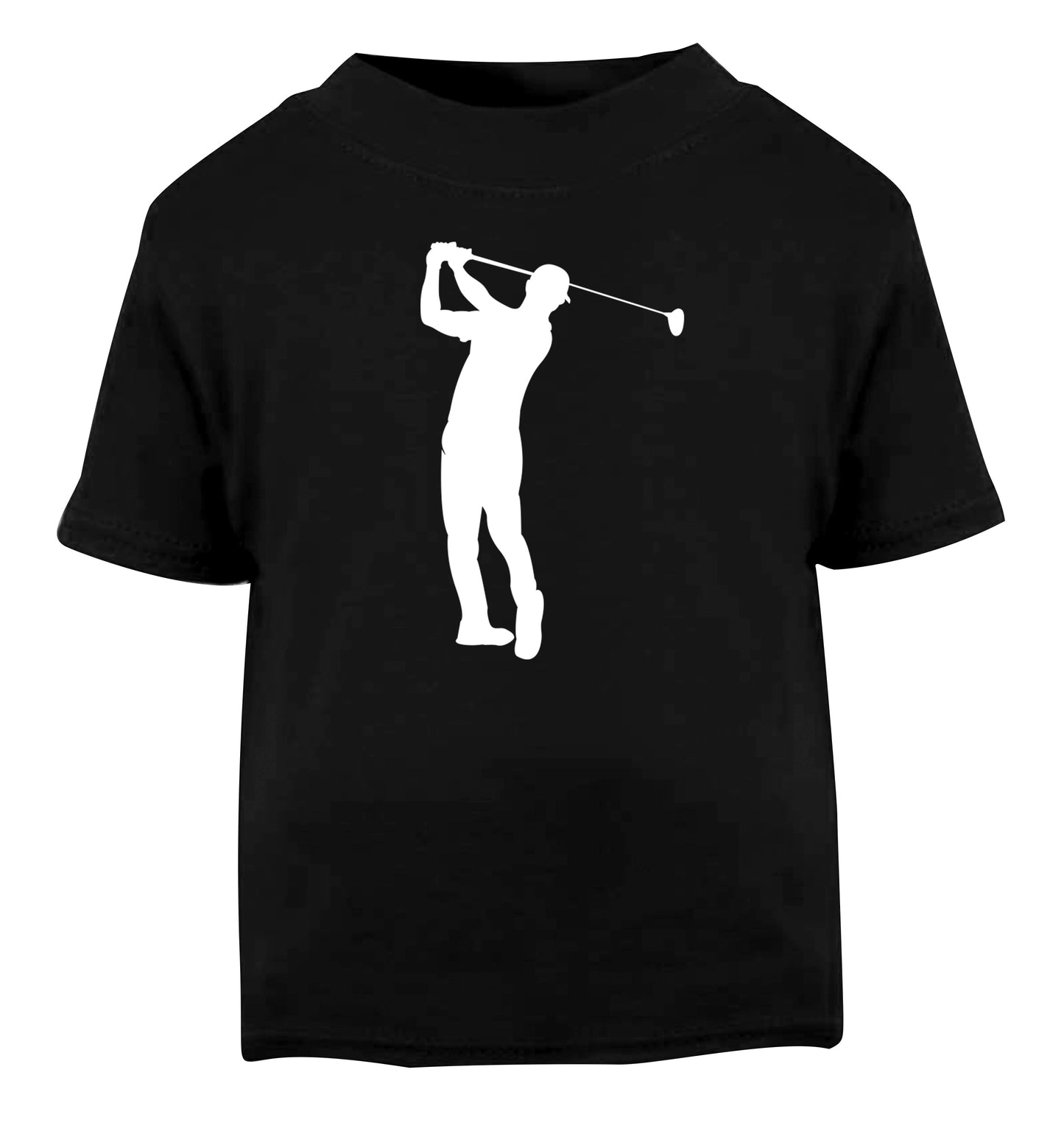 Golfer Illustration Black Baby Toddler Tshirt 2 years